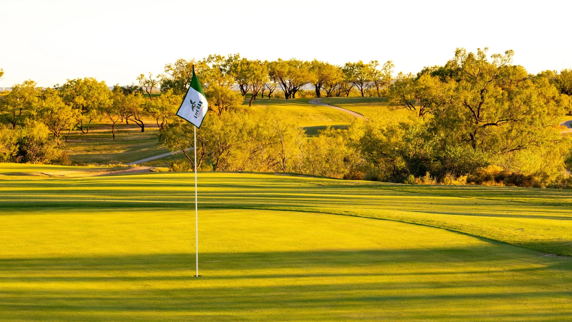 Live Oak Golf Club greens and flagstick